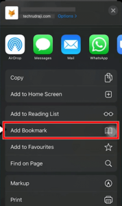 how to bookmark on iphone
