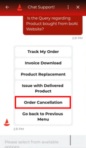 how to cancel boat order