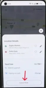 Cancel Rapido Ride